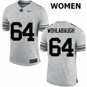 Women's Ohio State Buckeyes #64 Jack Wohlabaugh Gray Nike NCAA College Football Jersey Outlet COW3244SP